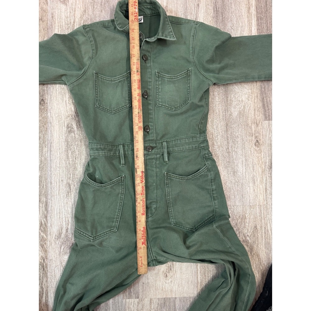 NSF Clothing Green‎ Utility Jumpsuit Flare Leg Button Up Women's Size 26 - Picture 7 of 9